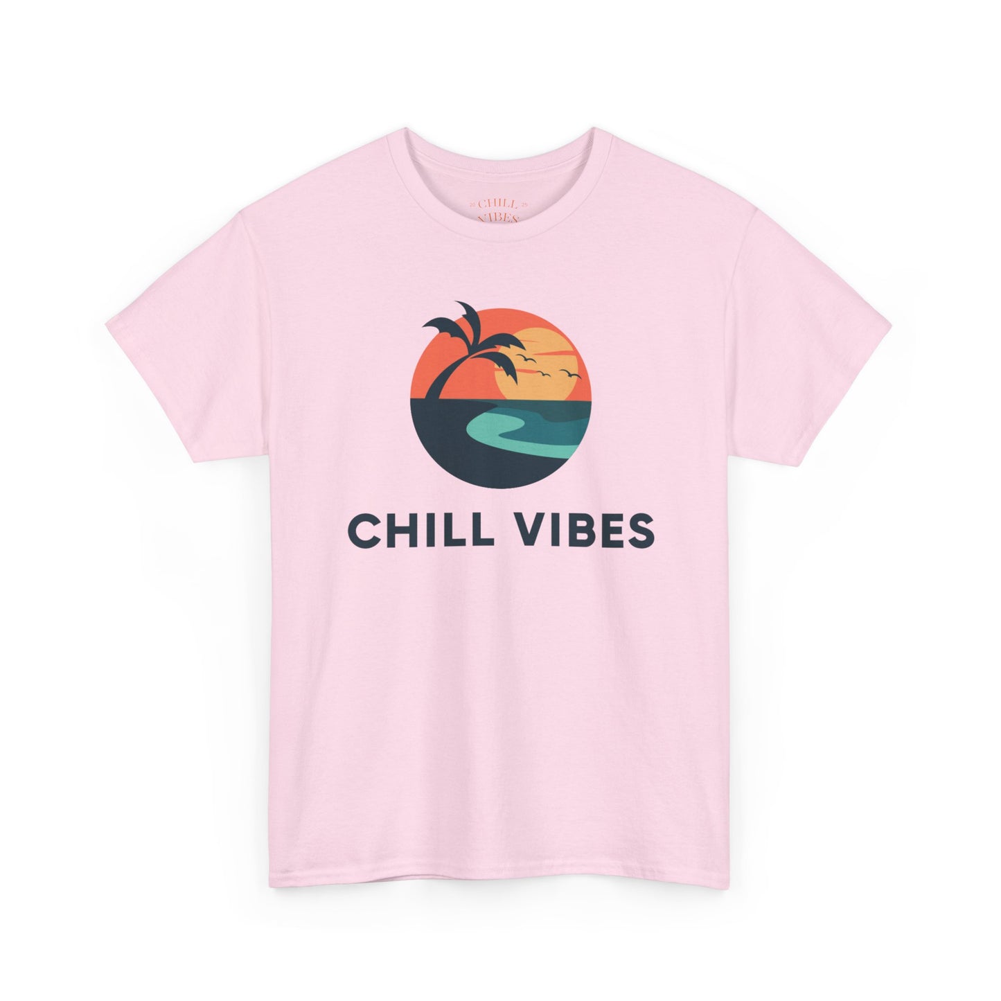 Chill Vibes™ Unisex Heavy Cotton Tee, Relaxed Fit T-Shirt, Summer Apparel, Beachwear, Gift for Him/Her, Casual Style