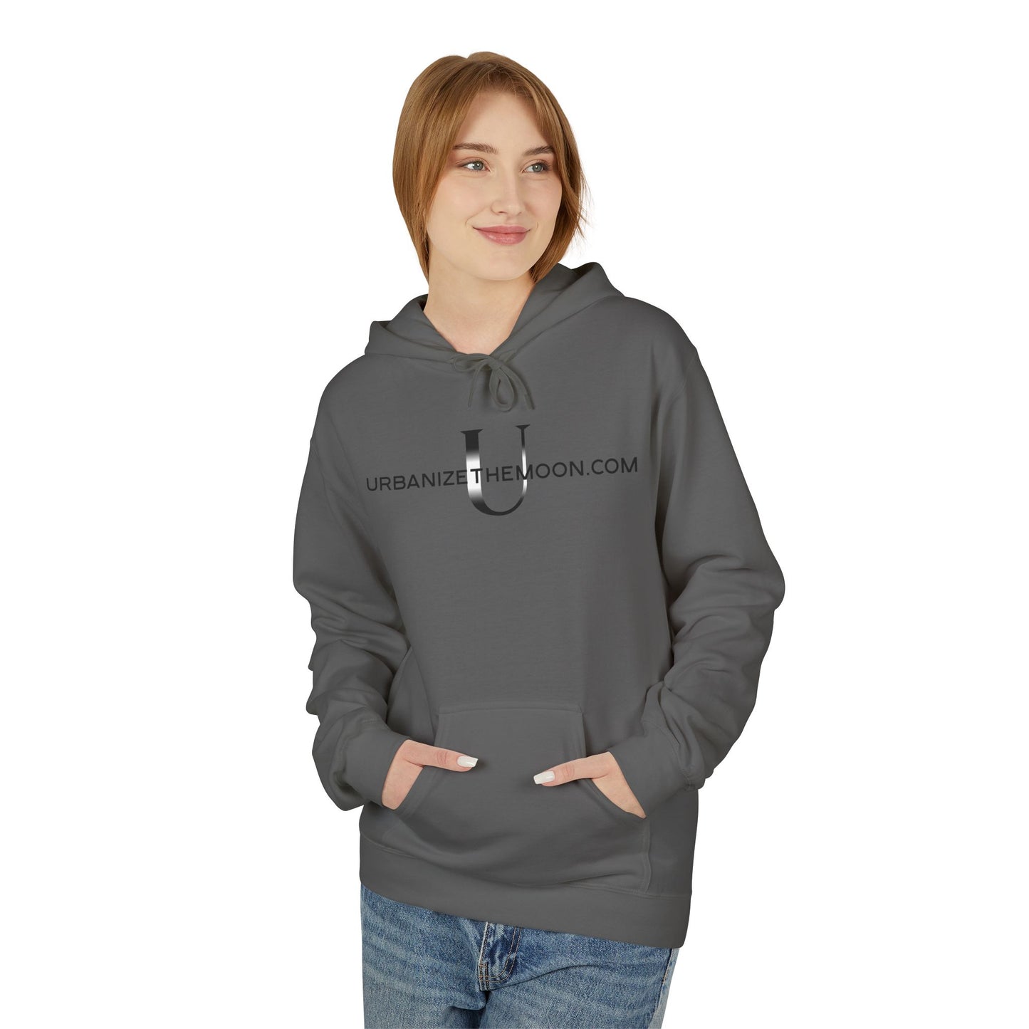 UrbanizeTheMoon.com™ Logo Hoodie — Minimal Moon Graphic Pullover