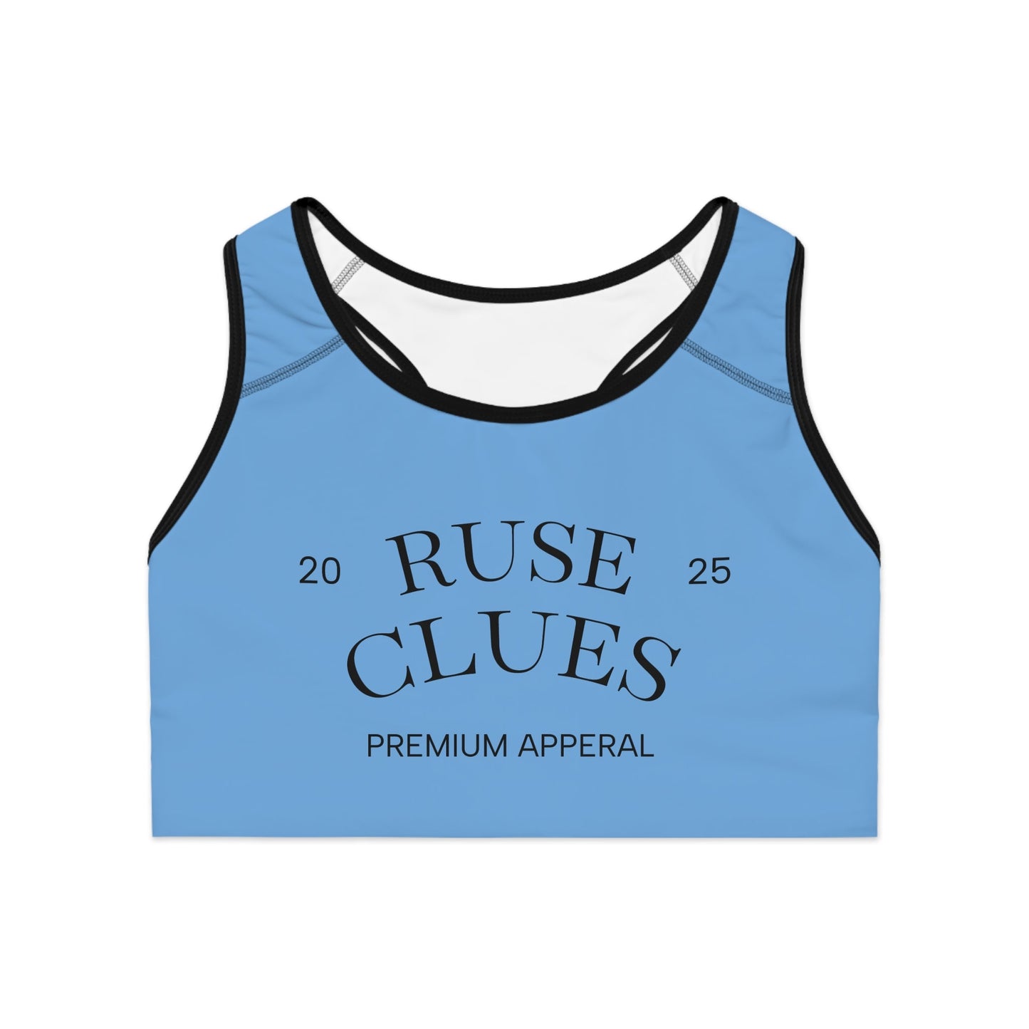 Trendy Ruse Clues® Sports Bra for Active Women, Gym Wear, Fitness Apparel, Comfortable Fitness Gear