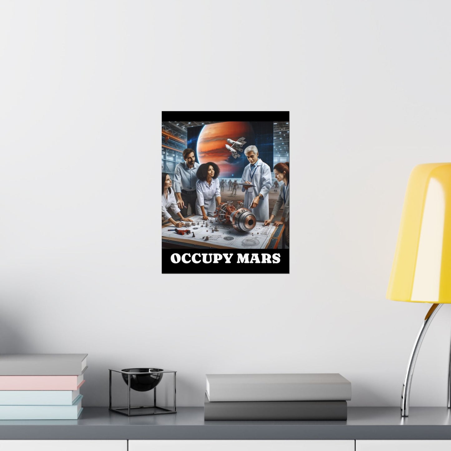 Inspirational Occupy Mars™ Satin Poster, Sci-Fi Artwork, Space Exploration Decor, Unique Wall Art, Gift for Astronaut Lovers