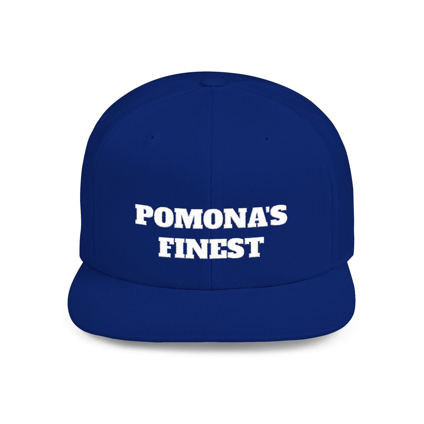 Pomona's Finest™ Flat Bill Snapback Cap, Cool Snapback Hat, Urban Fashion Accessory, Gift for Trendsetters, Streetwear Style