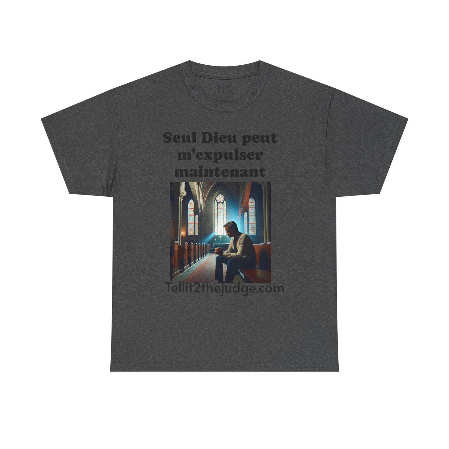 Unisex Heavy Cotton Only God Can Deport Me Now in French "Tellit2thejudge.com" Tee, Faith-Based Shirt, Comfortable Everyday Wear, Perfect for Gifting, Spiritual [...]