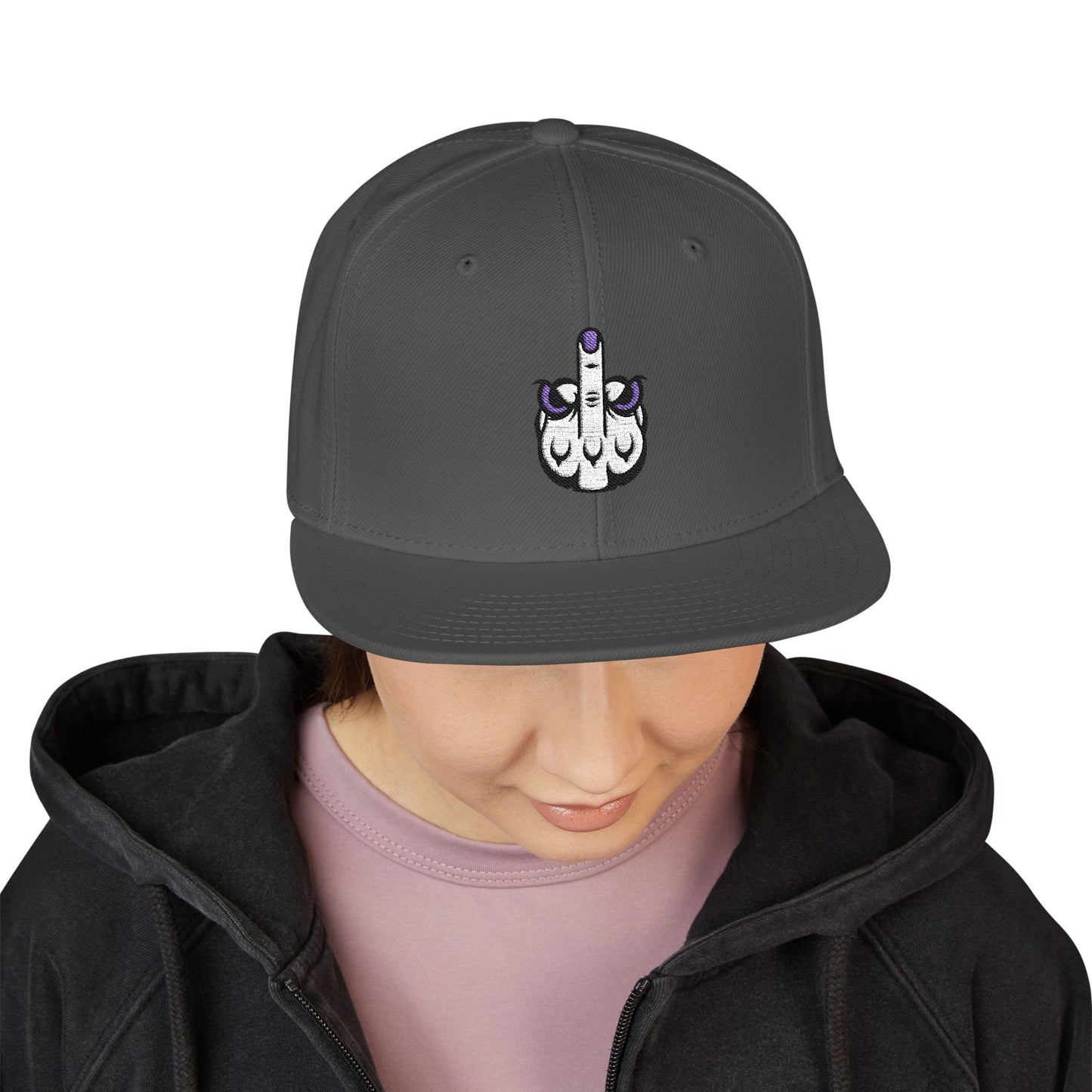 Lunar Metropolis™ Snapback Hat – Blue & White Floral Logo Cap