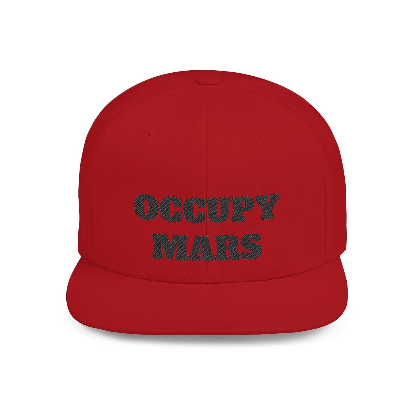 Occupy Mars™ Flat Bill Snapback | Space Themed Cap for Astronaut Enthusiasts, Trendy Unisex Hat, Gift for Science Lovers