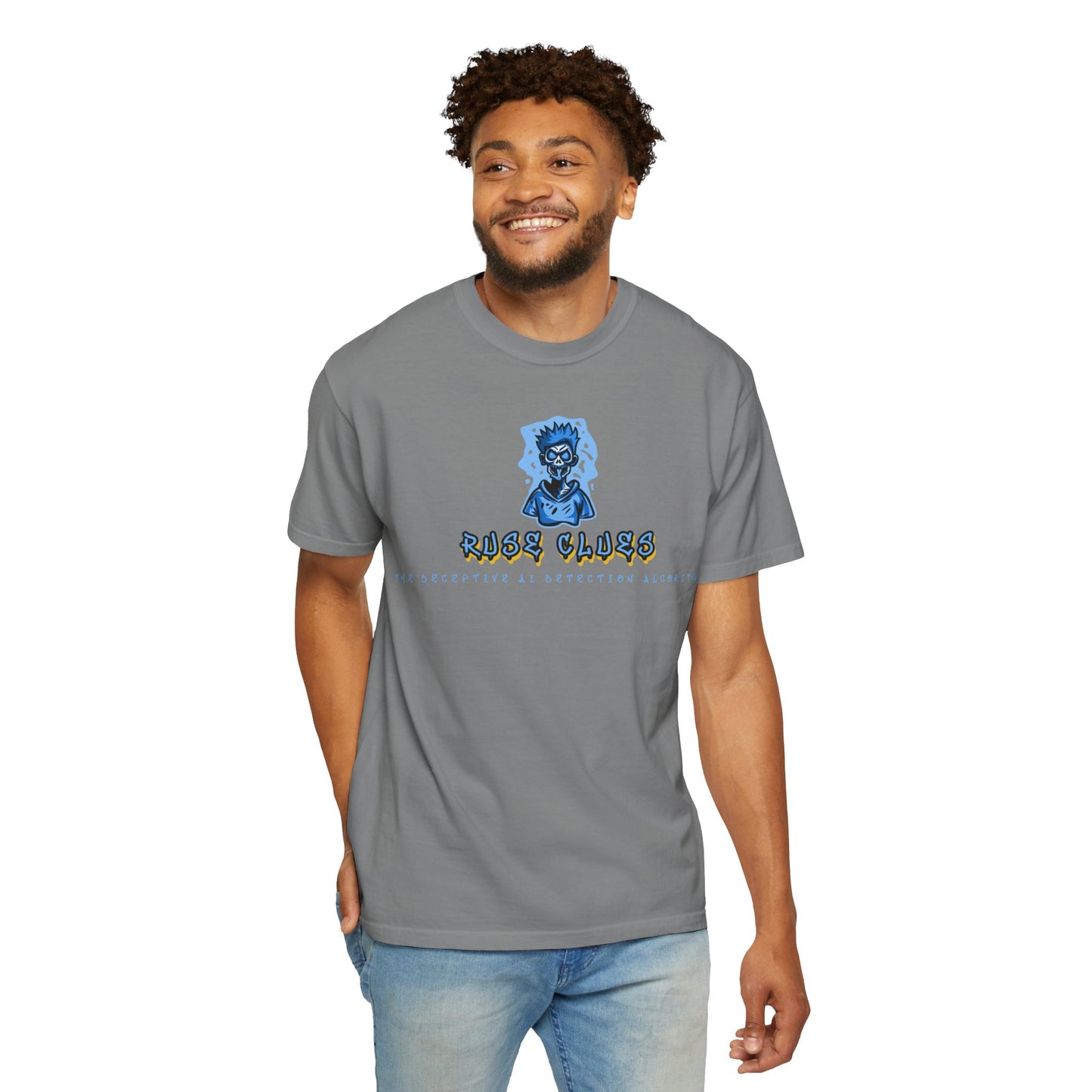 Unisex Garment-Dyed Ruse Clues™ T-shirt - Casual Style for Everyday Wear, Perfect Gift for Music Lovers, Summer Vibe, Graphic Tee