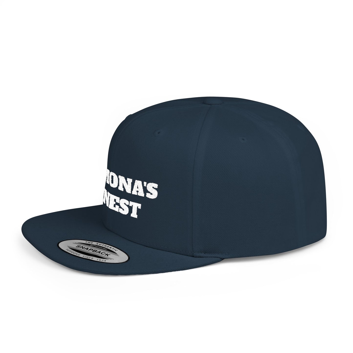 Pomona's Finest™ Flat Bill Snapback Cap, Cool Snapback Hat, Urban Fashion Accessory, Gift for Trendsetters, Streetwear Style