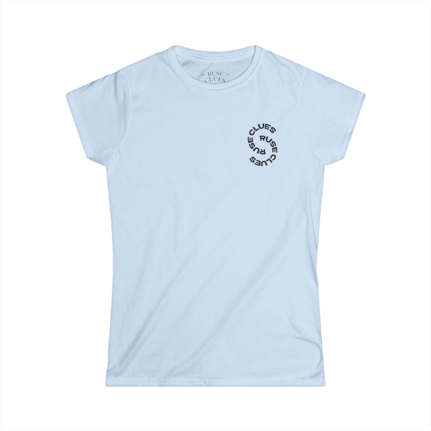 Women's Graphic Ruse Clues® Tee, Casual T-Shirt, Everyday Wear, Gift for Friends, Fun Summer Top