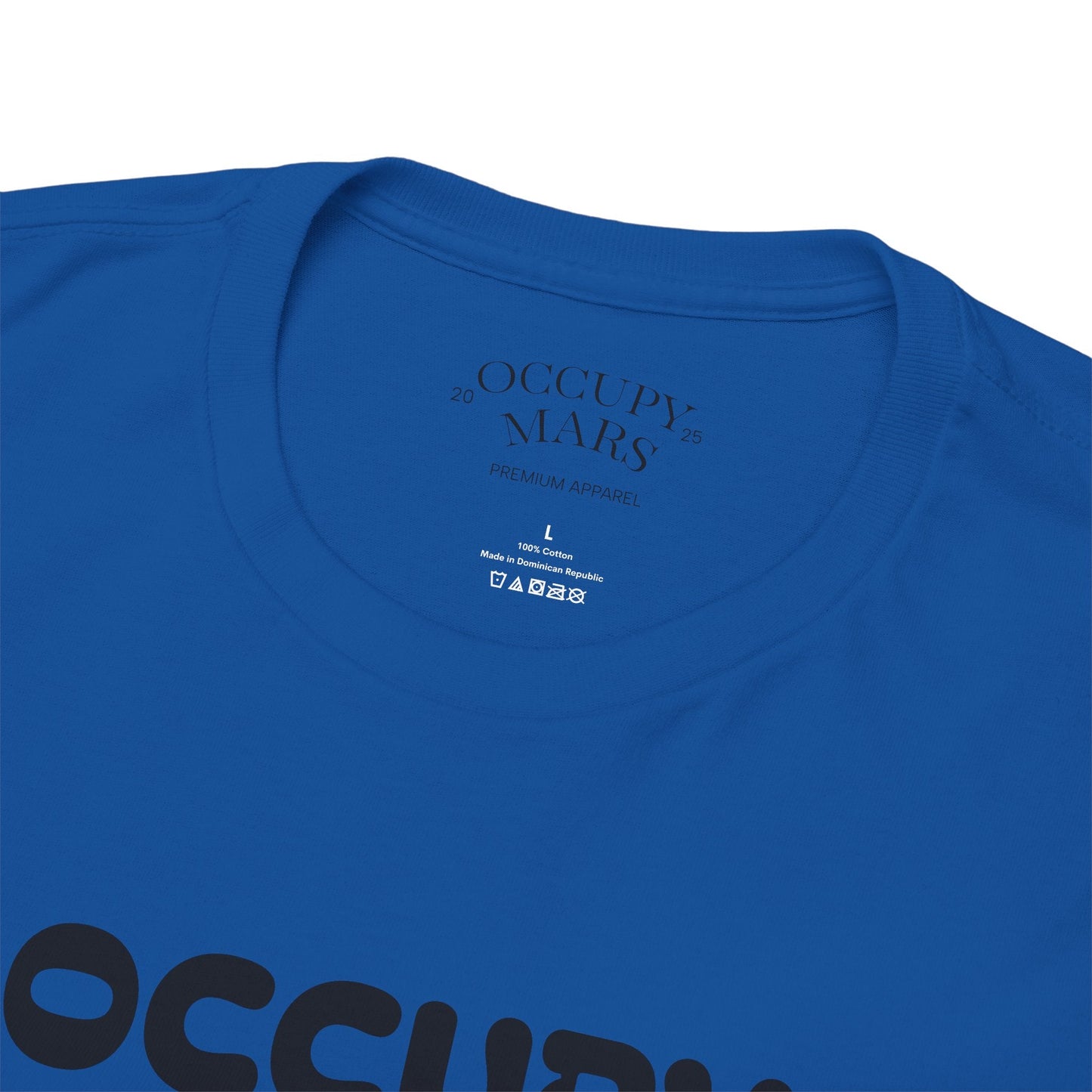 Occupy Mars™ Unisex Heavy Cotton Tee - Futuristic Space Shirt for Sci-Fi Lovers, Visionary Gift, Casual Wear, Trendy Apparel