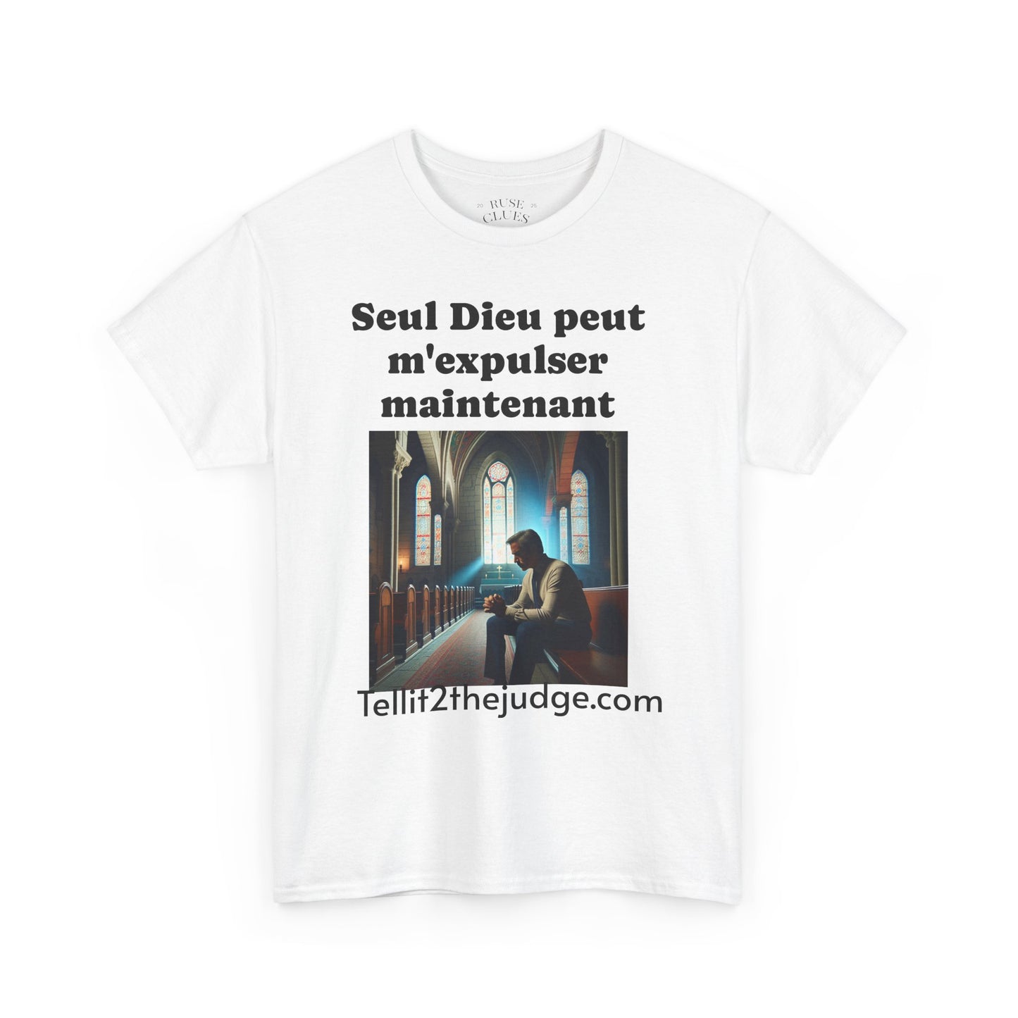 Unisex Heavy Cotton Only God Can Deport Me Now in French "Tellit2thejudge.com" Tee, Faith-Based Shirt, Comfortable Everyday Wear, Perfect for Gifting, Spiritual [...]