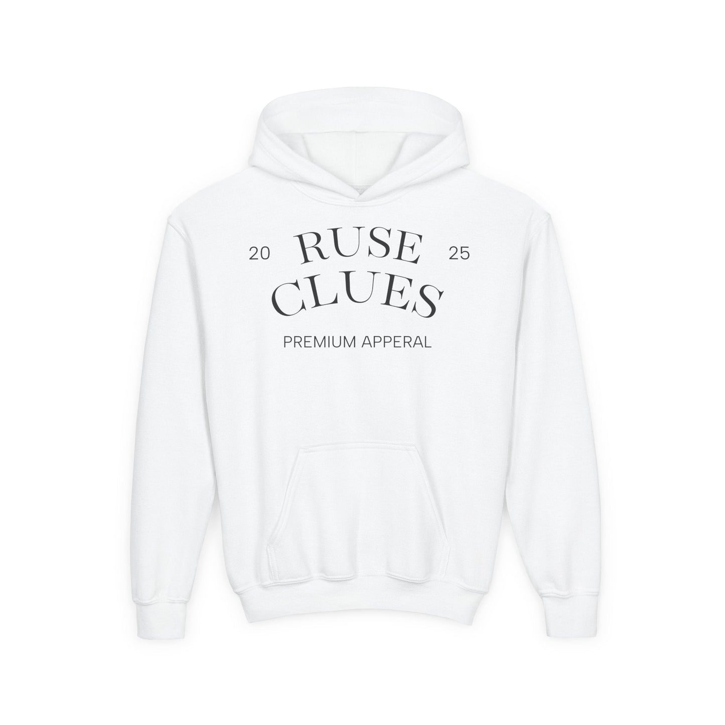 Youth Heavy Blend Ruse Clues® Sweatshirt, Cozy Hoodie, Gift for Teens, Casual Wear, Unisex Hooded Sweatshirt