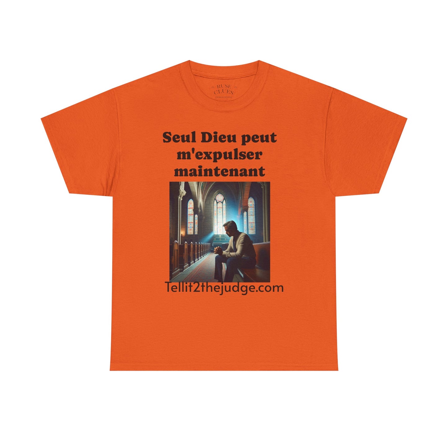 Unisex Heavy Cotton Only God Can Deport Me Now in French "Tellit2thejudge.com" Tee, Faith-Based Shirt, Comfortable Everyday Wear, Perfect for Gifting, Spiritual [...]