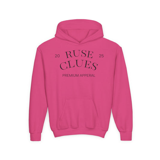 Youth Heavy Blend Ruse Clues® Sweatshirt, Cozy Hoodie, Gift for Teens, Casual Wear, Unisex Hooded Sweatshirt