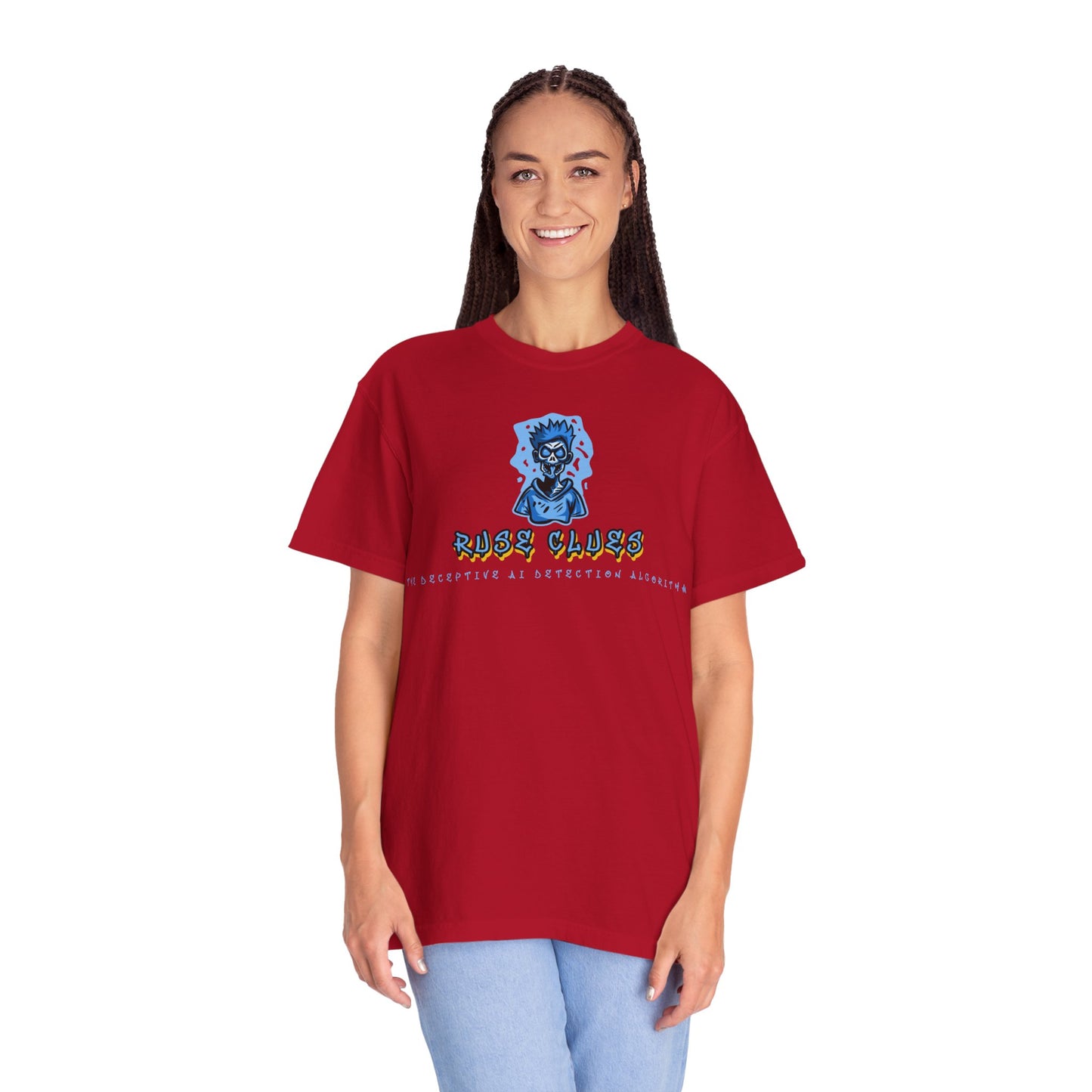 Unisex Garment-Dyed Ruse Clues™ T-shirt - Casual Style for Everyday Wear, Perfect Gift for Music Lovers, Summer Vibe, Graphic Tee