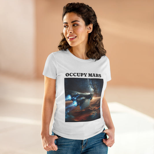 Occupy Mars™ Women's Apparel Tee, Casual Shirt, Gift for Space Lovers, Sci-Fi Fashion,