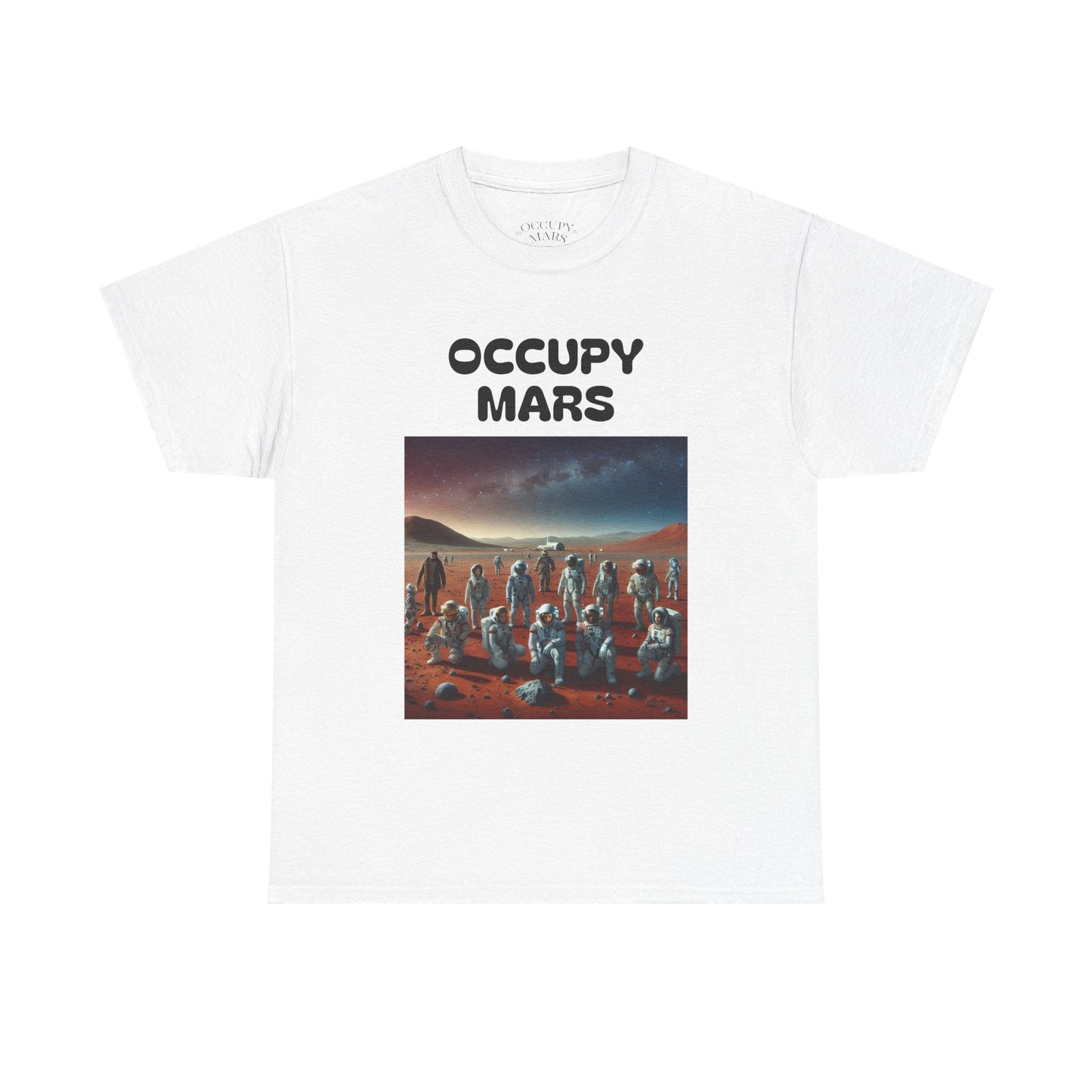 Occupy Mars™ Unisex Heavy Cotton Tee - Retro Sci-Fi T-Shirt, Space Theme Top, Gift for Astronomers and Space Lovers, Birthday Gift