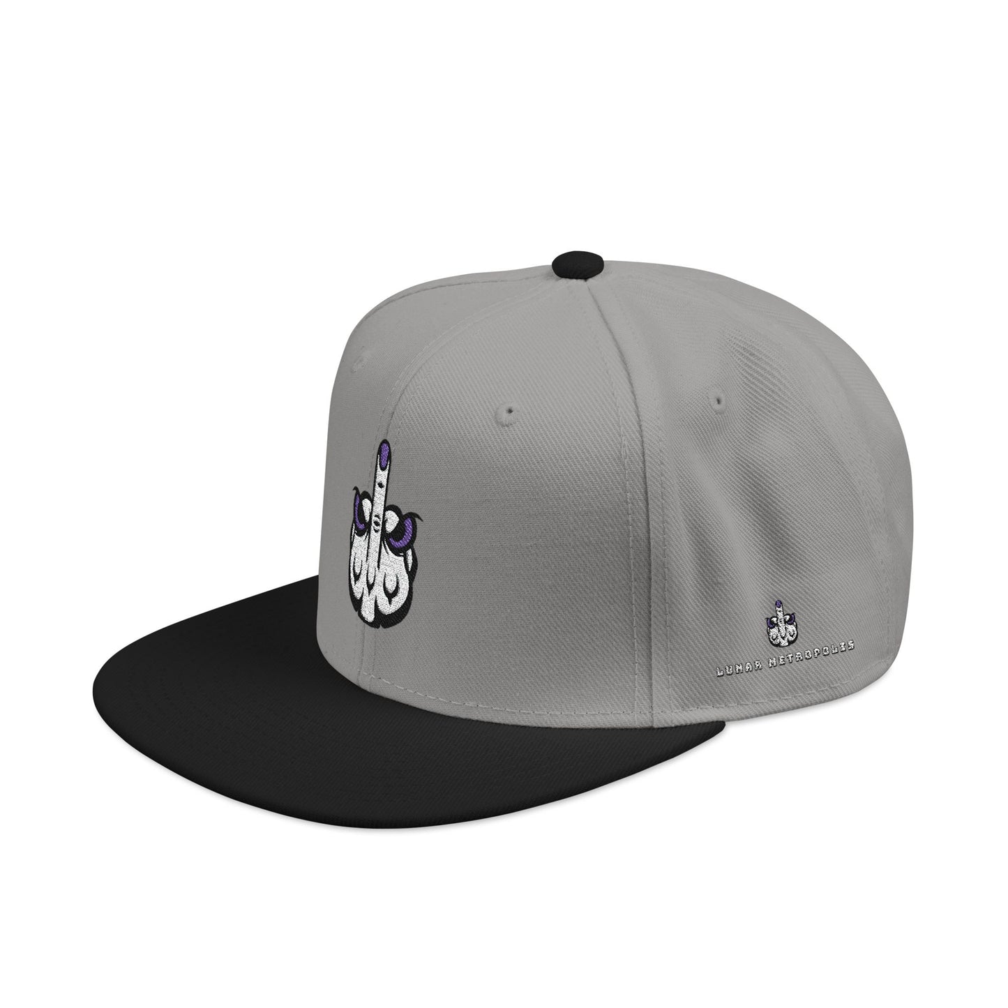 Lunar Metropolis™ Snapback Hat – Blue & White Floral Logo Cap