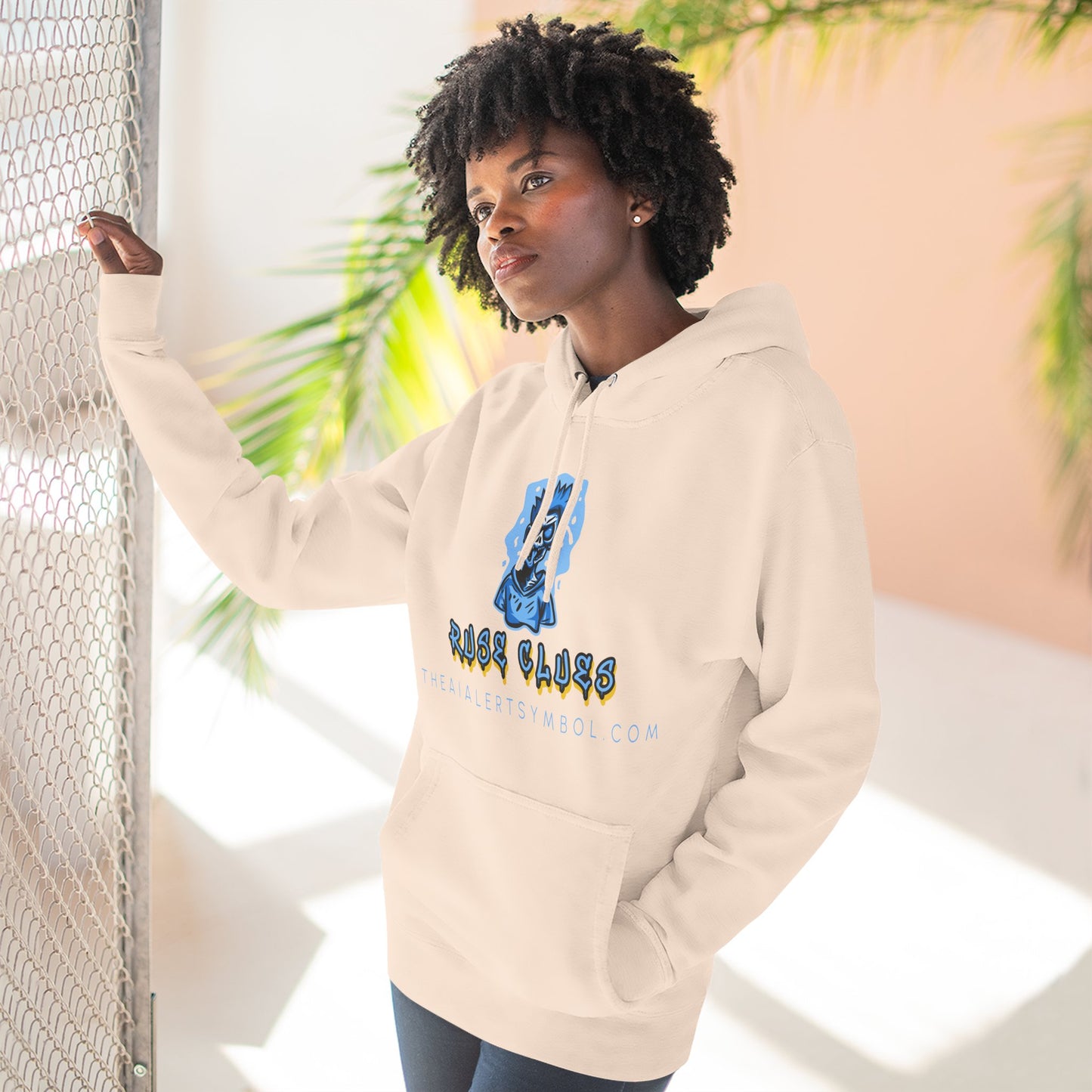 Ruse Clues® Hoodie — Blue Graphic Fleece Pullover