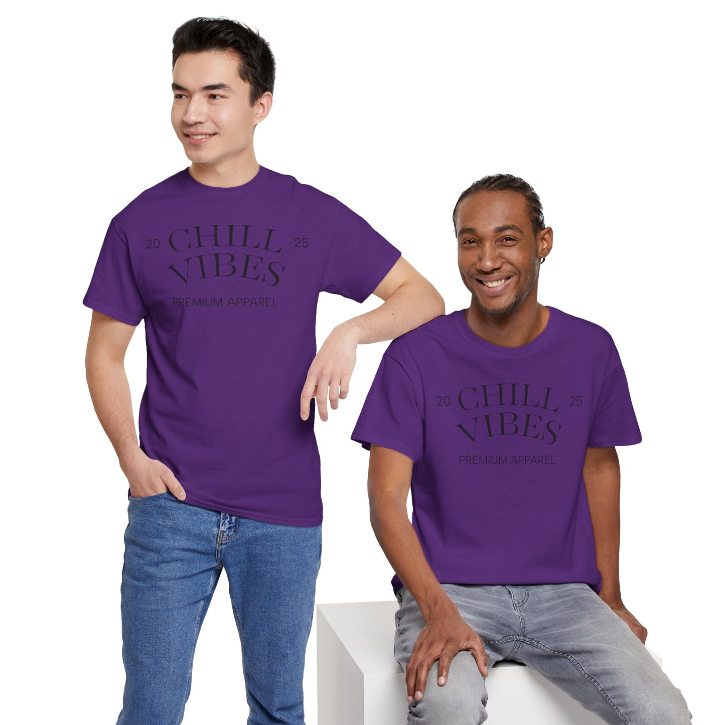 Chill Vibes™ Unisex Heavy Cotton Tee, Relaxed Wear, Casual Outfit, Gift for Friends, Everyday Style, Chill Apparel