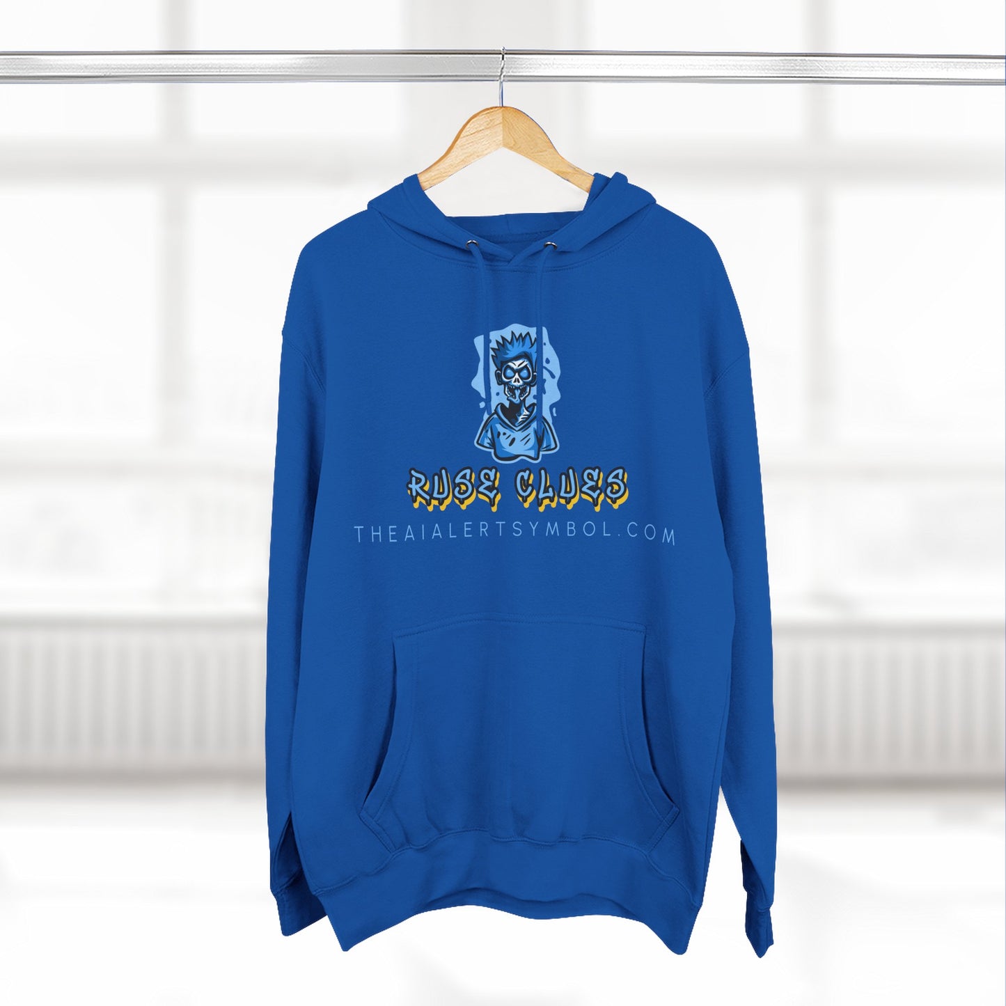 Ruse Clues® Hoodie — Blue Graphic Fleece Pullover