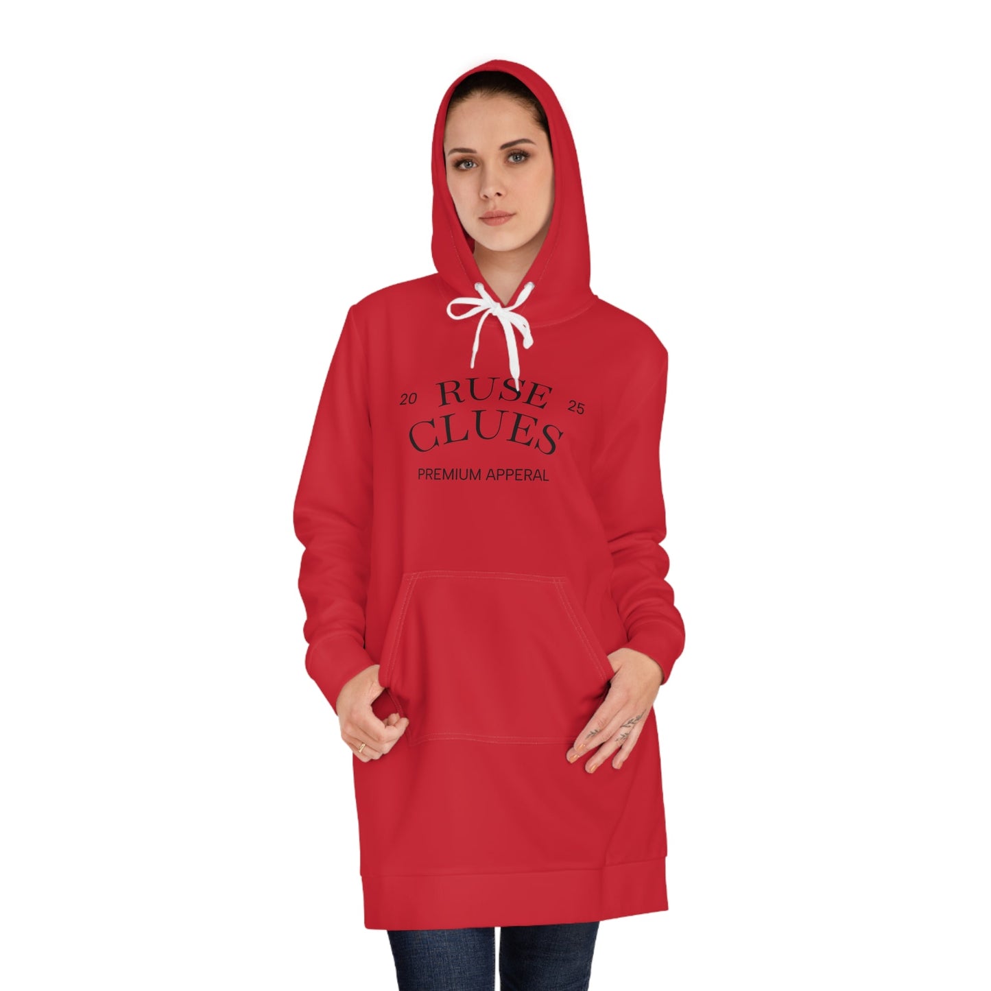 Cozy Women's Ruse Clues® Hoodie Dress, Casual Chic, Perfect for Everyday Wear, Great for Lounging, Relaxed Fit, Gift Idea for Her