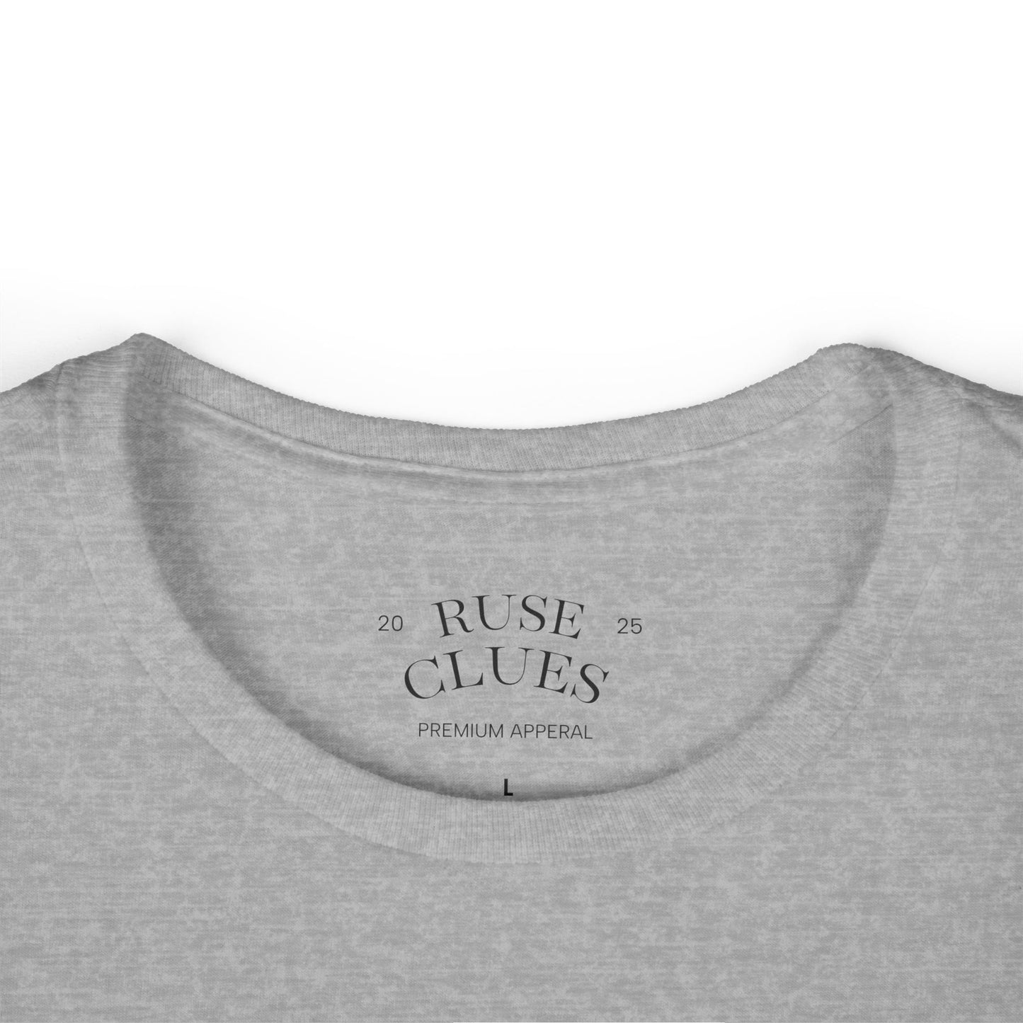 Women's Graphic Ruse Clues® Tee, Casual T-Shirt, Everyday Wear, Gift for Friends, Fun Summer Top