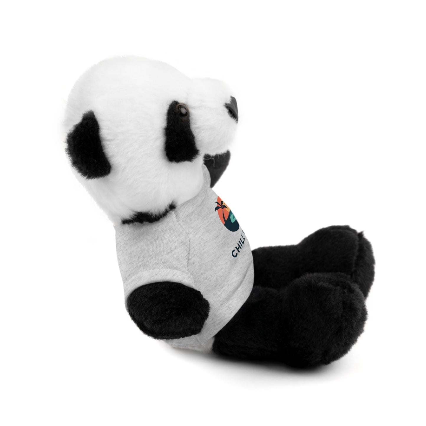 Chill Vibes Stuffed Animal, Cute Gift for Kids, Plush Toy with Tee, Birthday Present, Cozy Home Decor, Baby Shower Gift