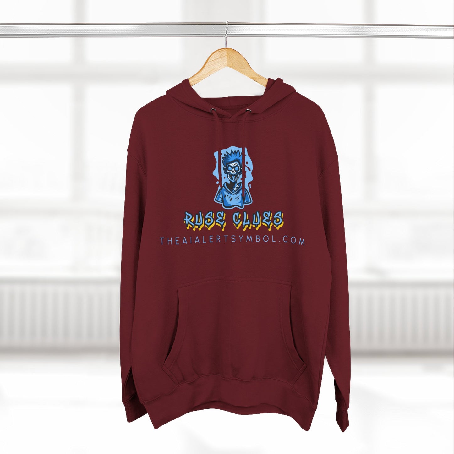 Ruse Clues® Hoodie — Blue Graphic Fleece Pullover