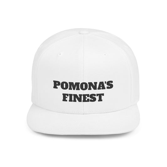 Stylish Flat Bill Pomona's Finest™ Snapback Hat - Perfect Gift for Hikers, Streetwear Enthusiasts, or Casual Outings, Cool Design, Summer Fashion