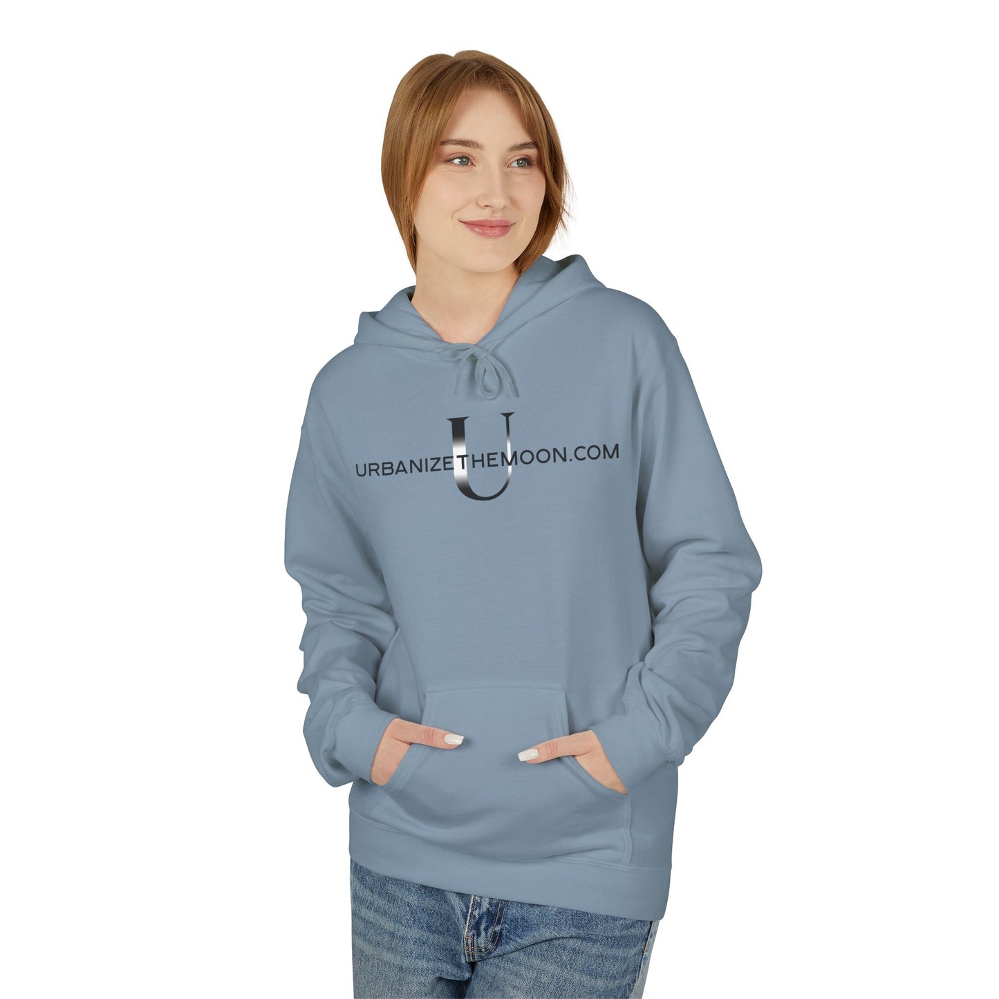 UrbanizeTheMoon.com™ Logo Hoodie — Minimal Moon Graphic Pullover