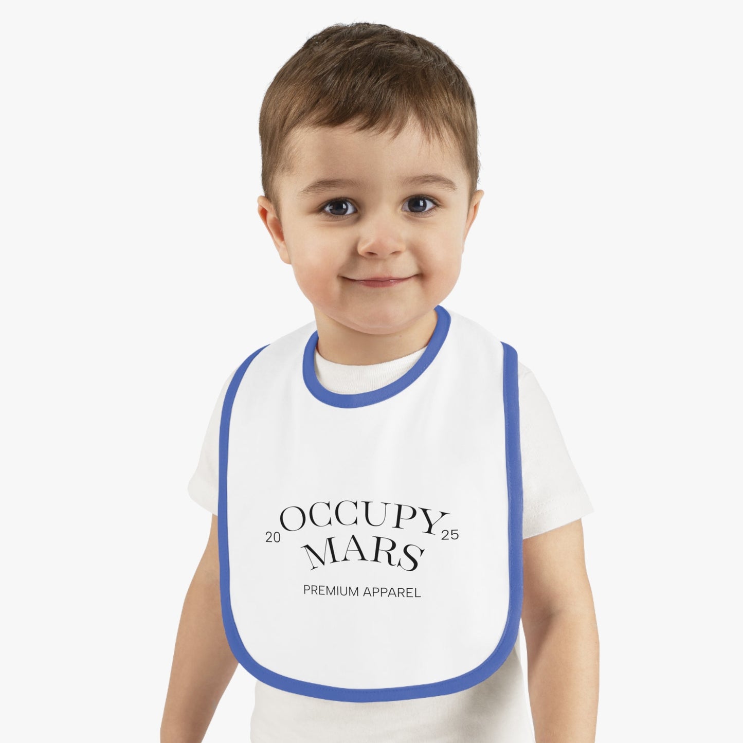 OCCUPY MARS™ Baby Space-Themed Apparel Bib, Cute Bib for Infants, Gift for New Parents, Unique Baby Shower Gift, Stylish Feeding Bib