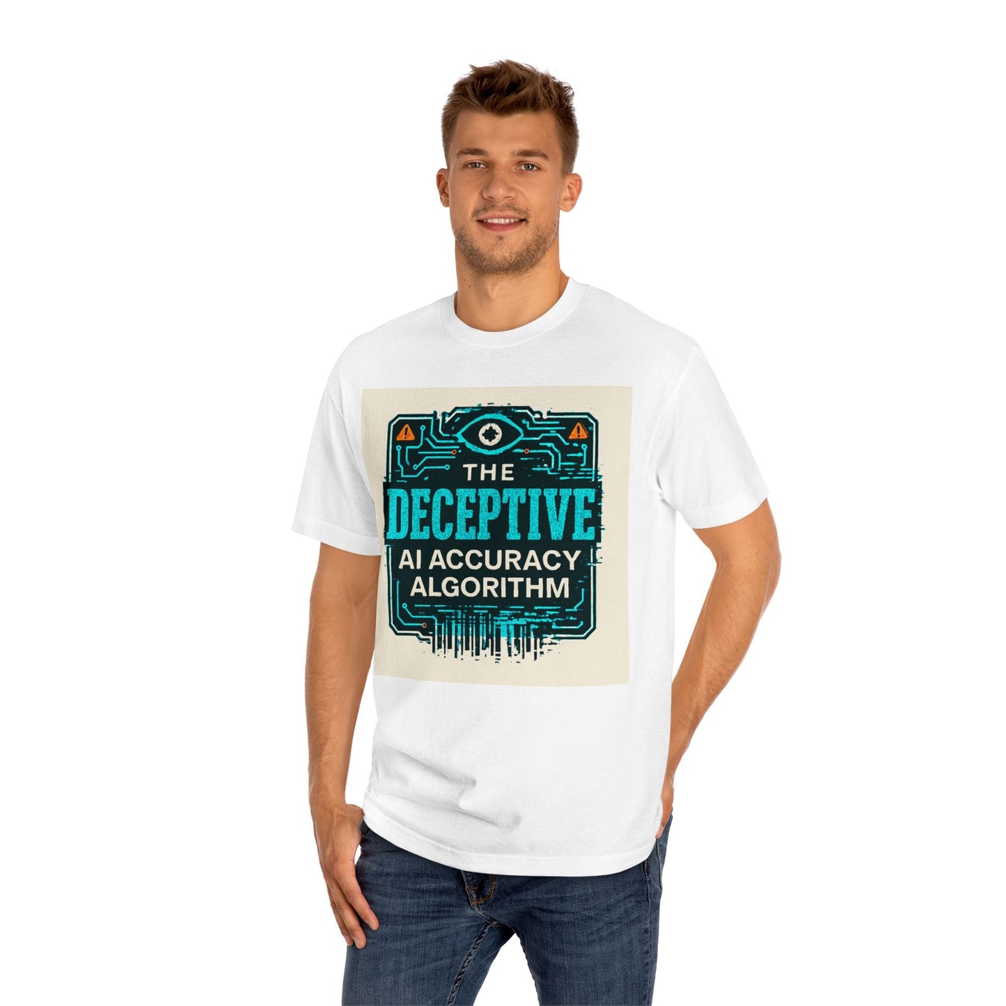 The Deceptive AI Accuracy Algorithm Ruse Clues® Tee — Tech T‑Shirt