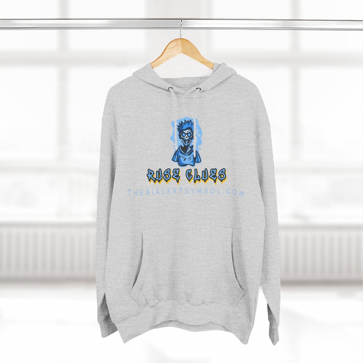 Ruse Clues® Hoodie — Blue Graphic Fleece Pullover