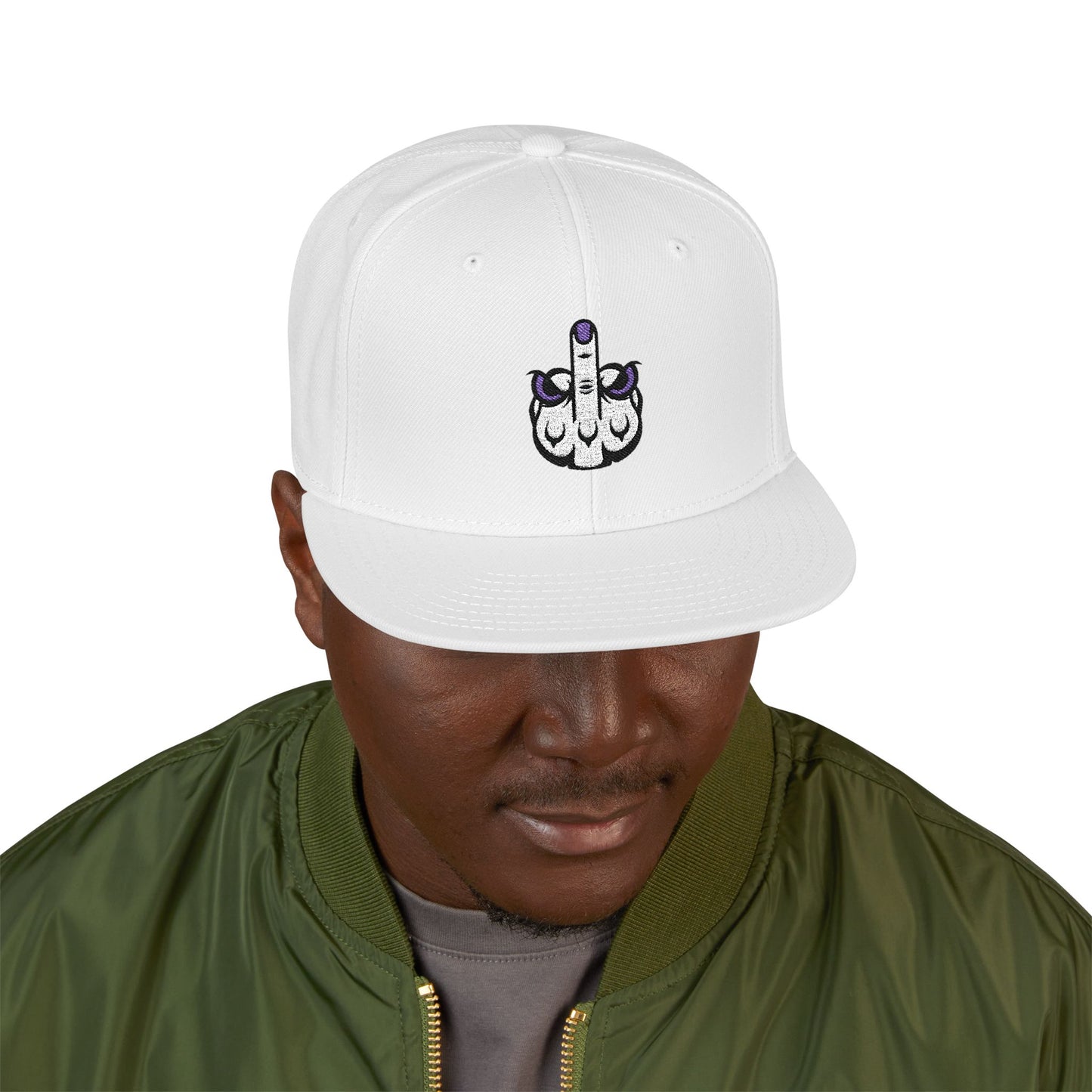 Lunar Metropolis™ Snapback Hat – Blue & White Floral Logo Cap