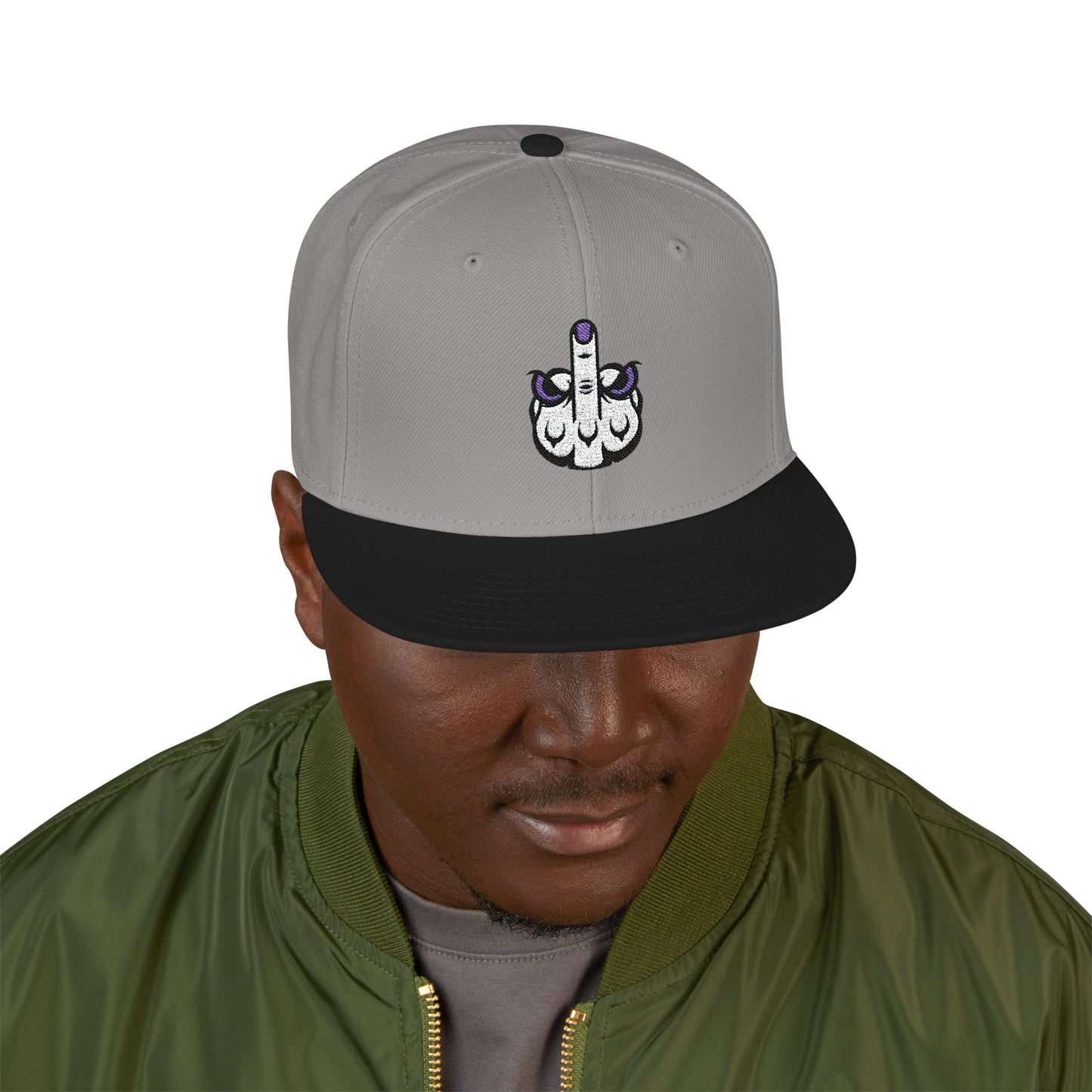 Lunar Metropolis™ Snapback Hat – Blue & White Floral Logo Cap