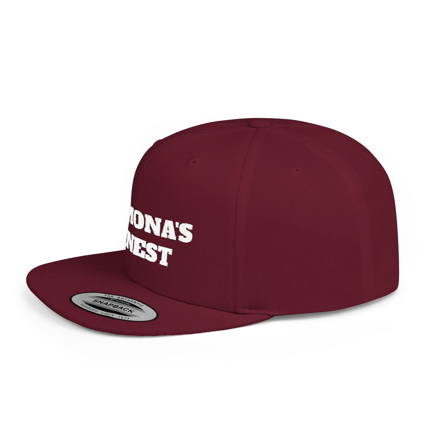Pomona's Finest™ Flat Bill Snapback Cap, Cool Snapback Hat, Urban Fashion Accessory, Gift for Trendsetters, Streetwear Style