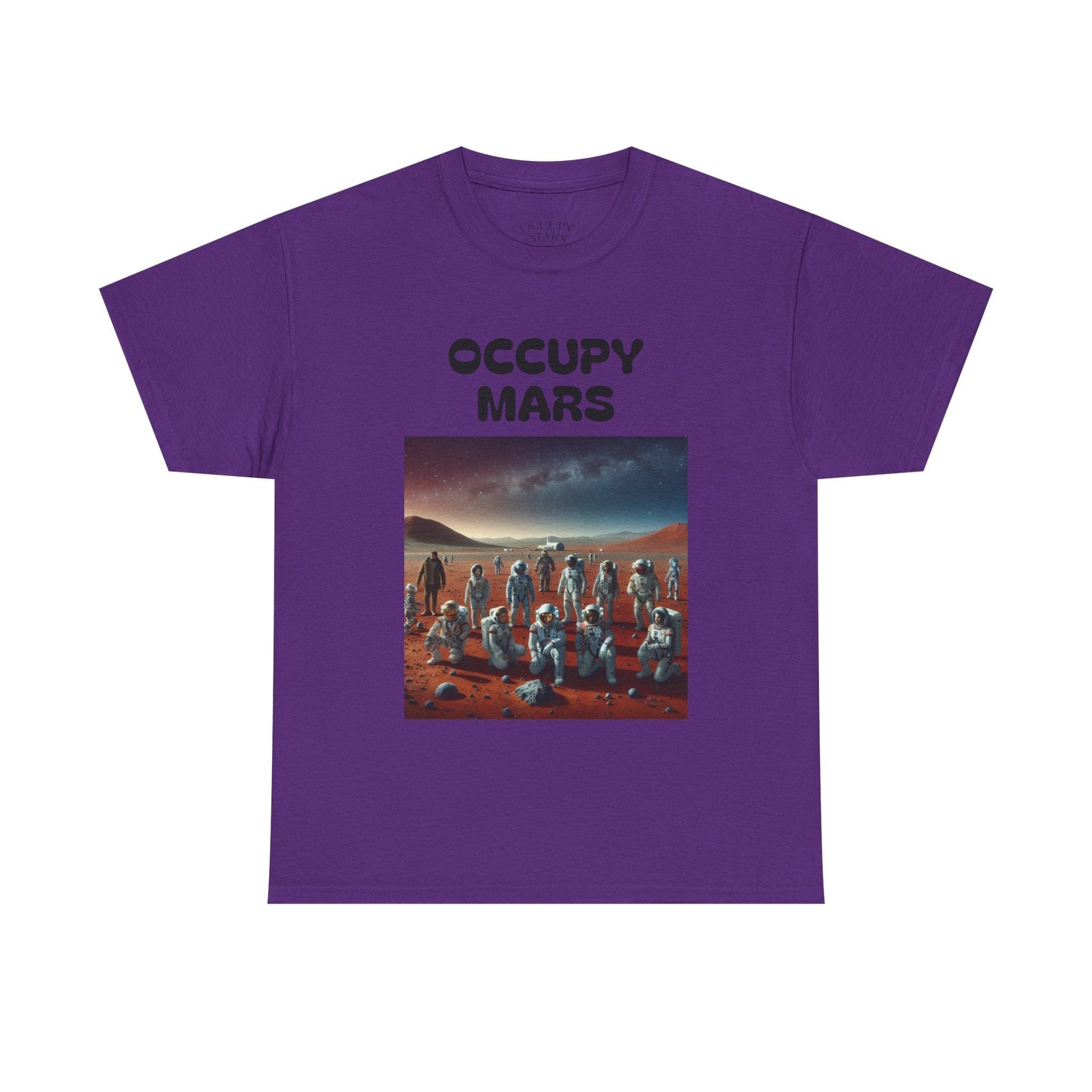 Occupy Mars™ Unisex Heavy Cotton Tee - Retro Sci-Fi T-Shirt, Space Theme Top, Gift for Astronomers and Space Lovers, Birthday Gift